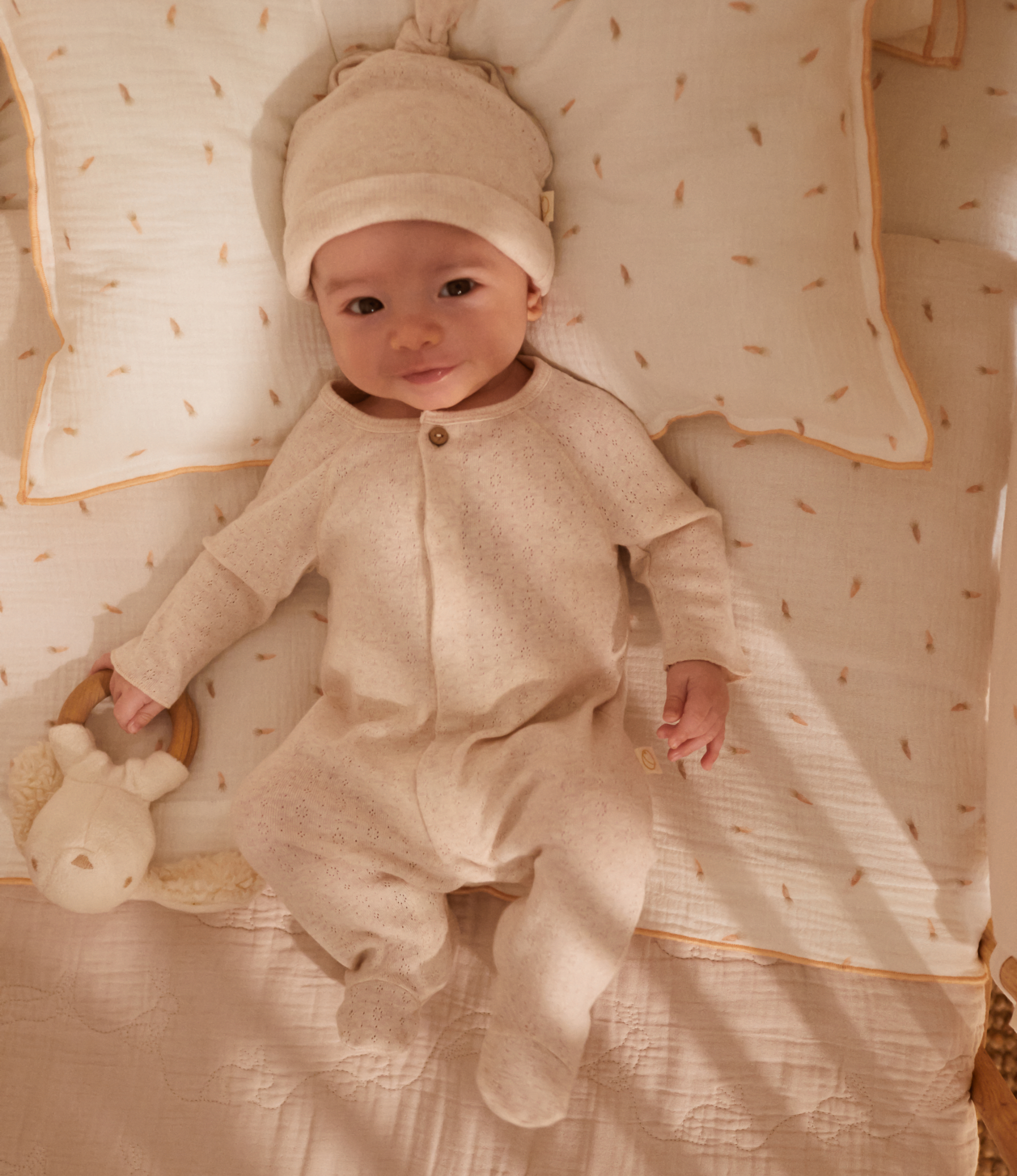 Pijama Bebé Canalé Pointelle | Avena jaspeada